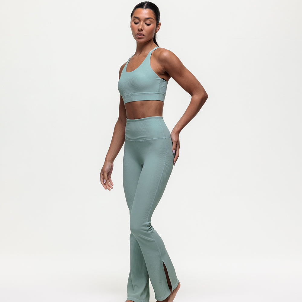 Namaste Ribbed Medium Support Bra - Seamoss