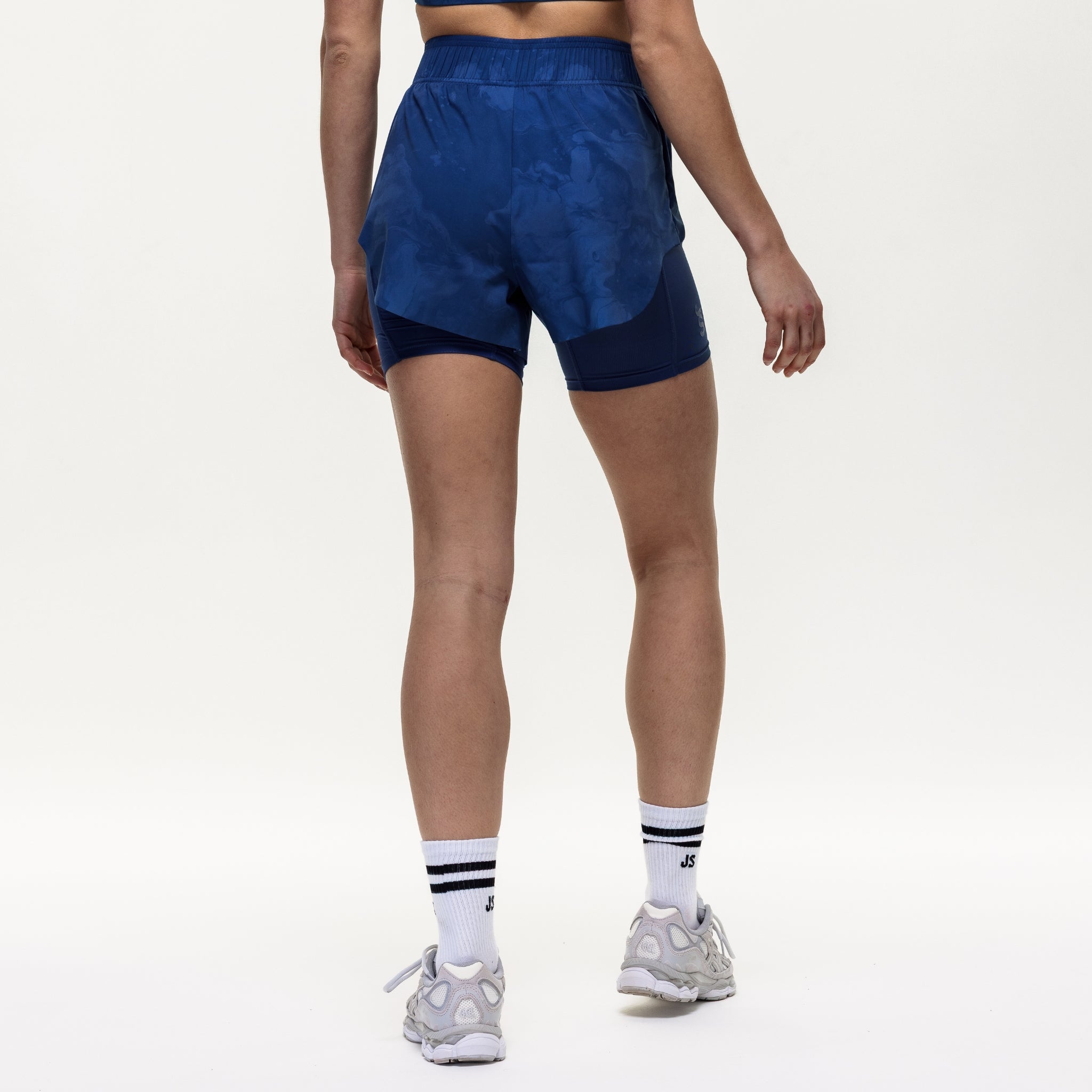 Run The Distance 2-in-1 Shorts - Indigo Marble