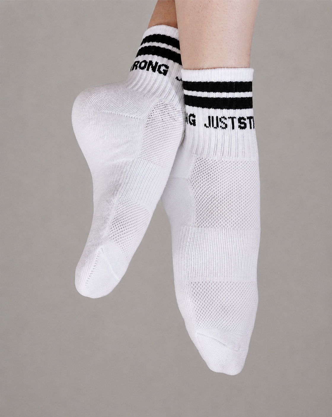 Just Strong Crew Sock - White (PACK OF 3)