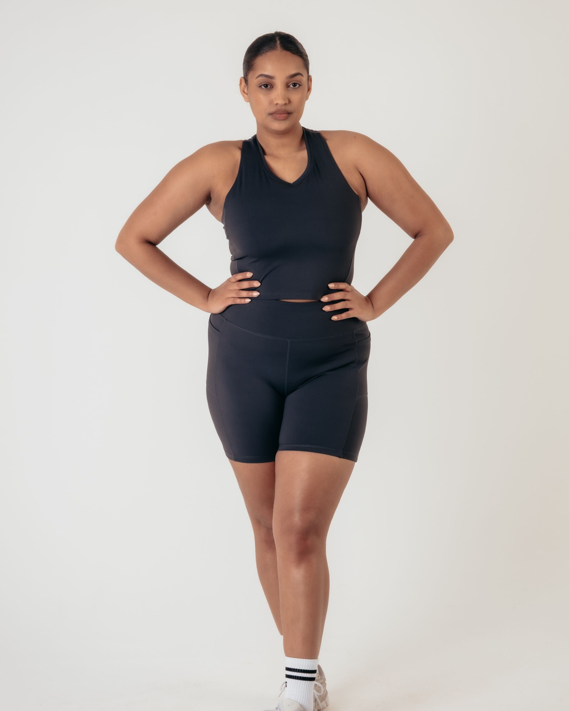 Training Crop Tank - Washed Black